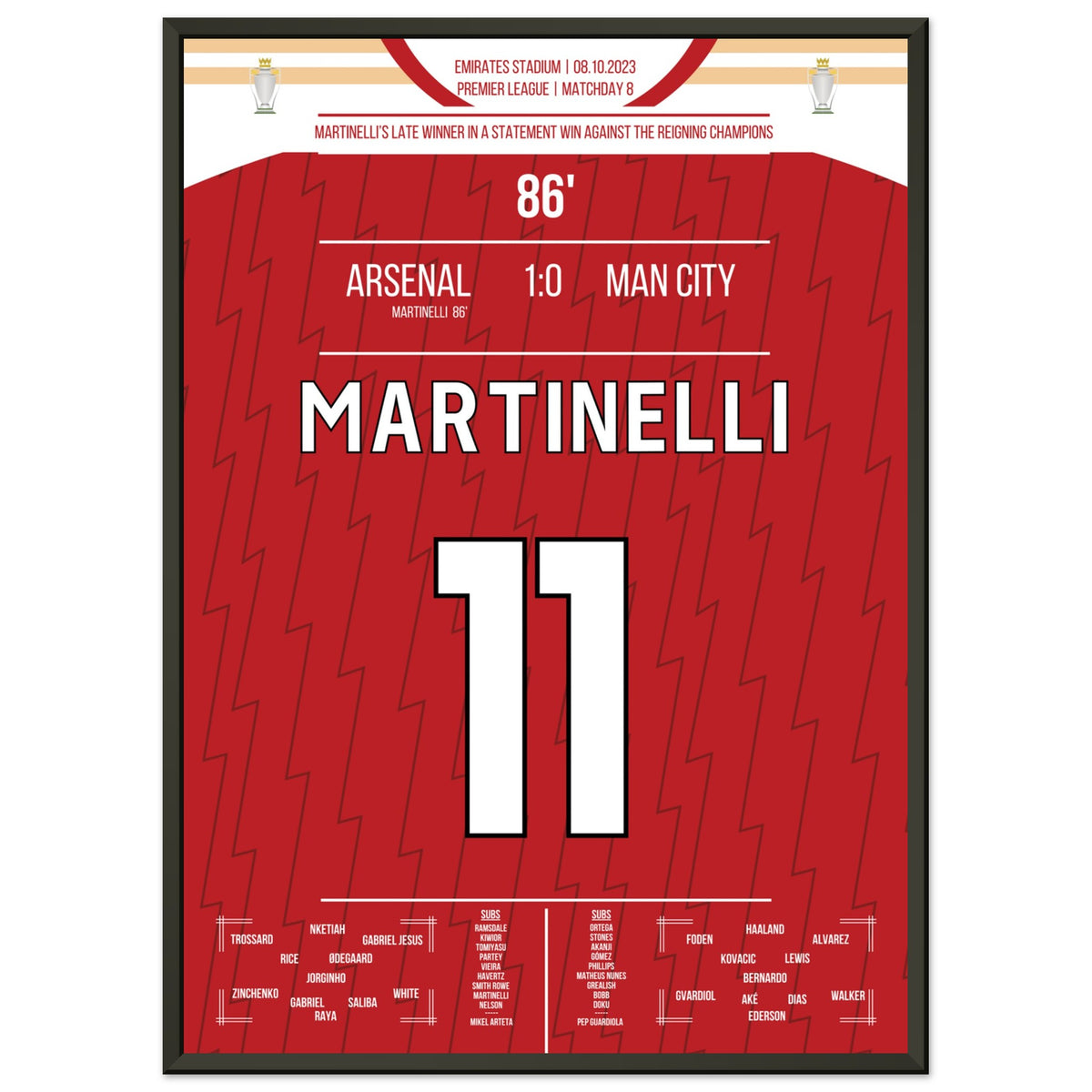 Le vainqueur tardif de Martinelli contre Man City