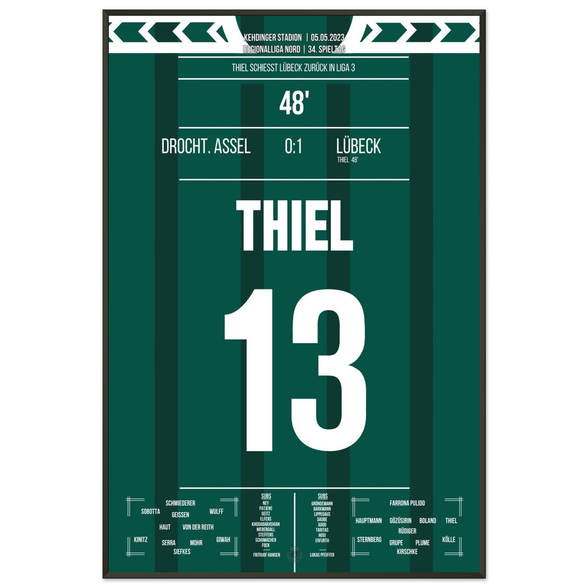 Thiel scores and Lübeck returns to League 3