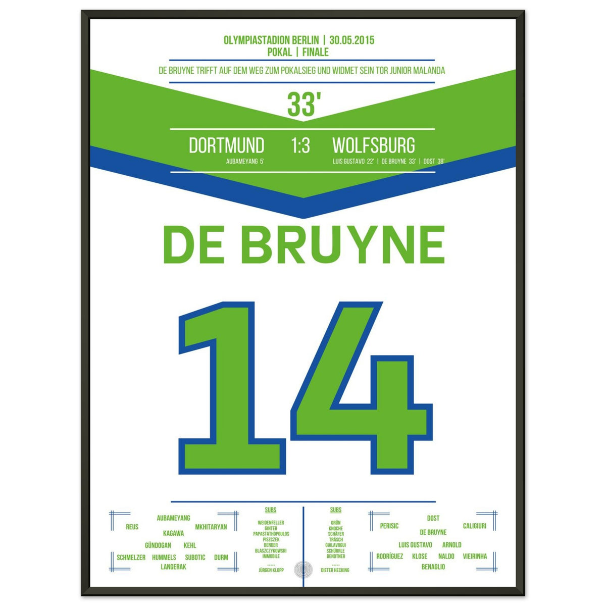 De Bruyne mène les Loups à la victoire en DFB-Pokal 2015 face à Dortmund