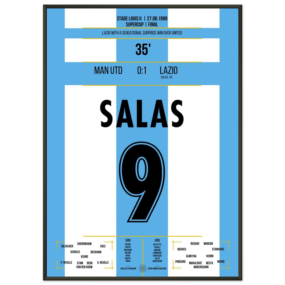 Salas en finale contre Man Utd en 1999