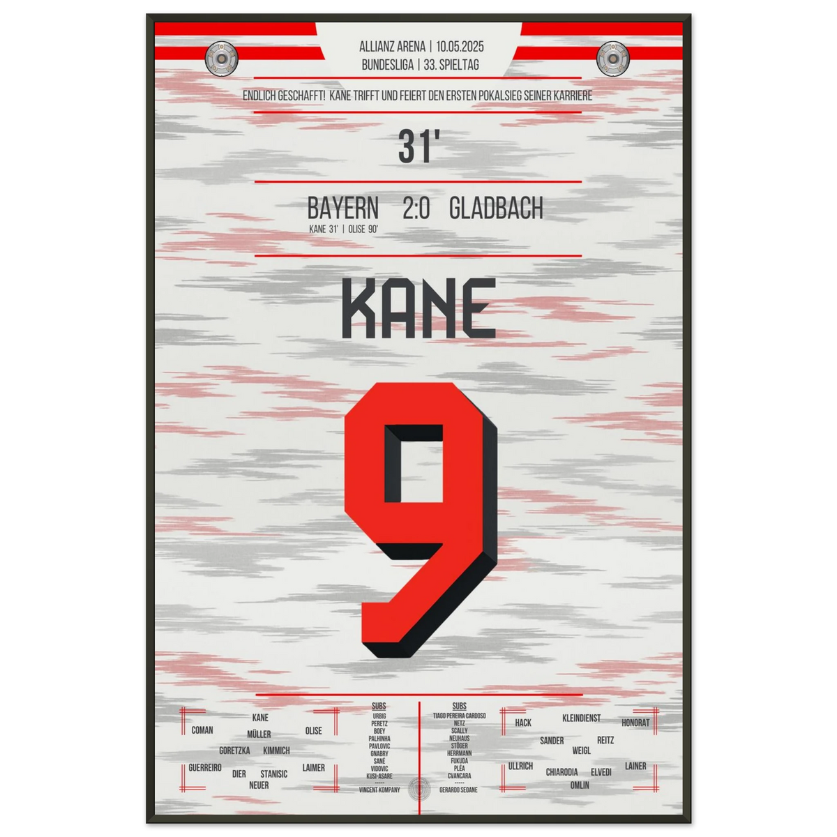 Kane marque et remporte le premier titre de sa carrière en remportant le championnat d'Allemagne