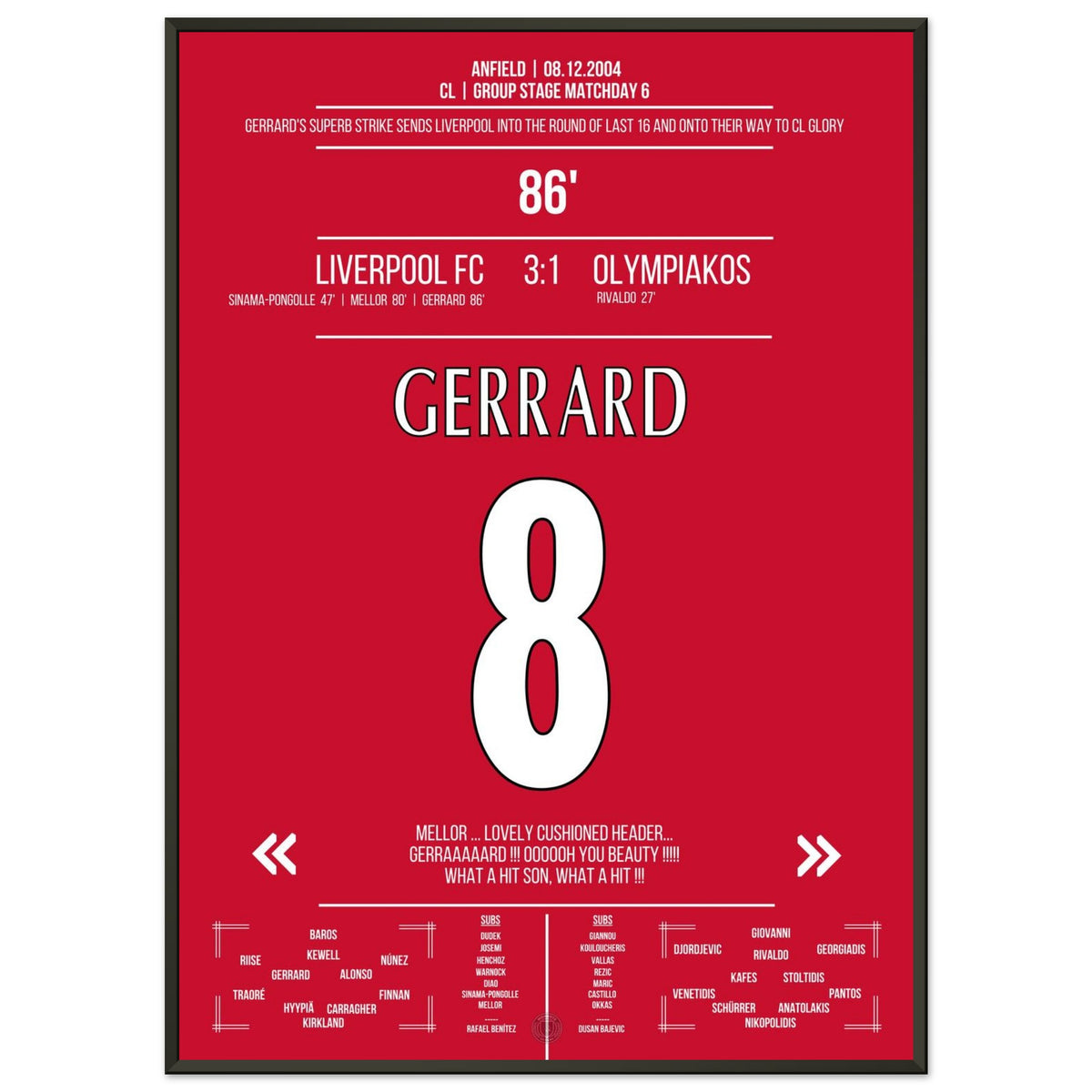 Le but de Steven Gerrard contre Olympiacos en 2004/05