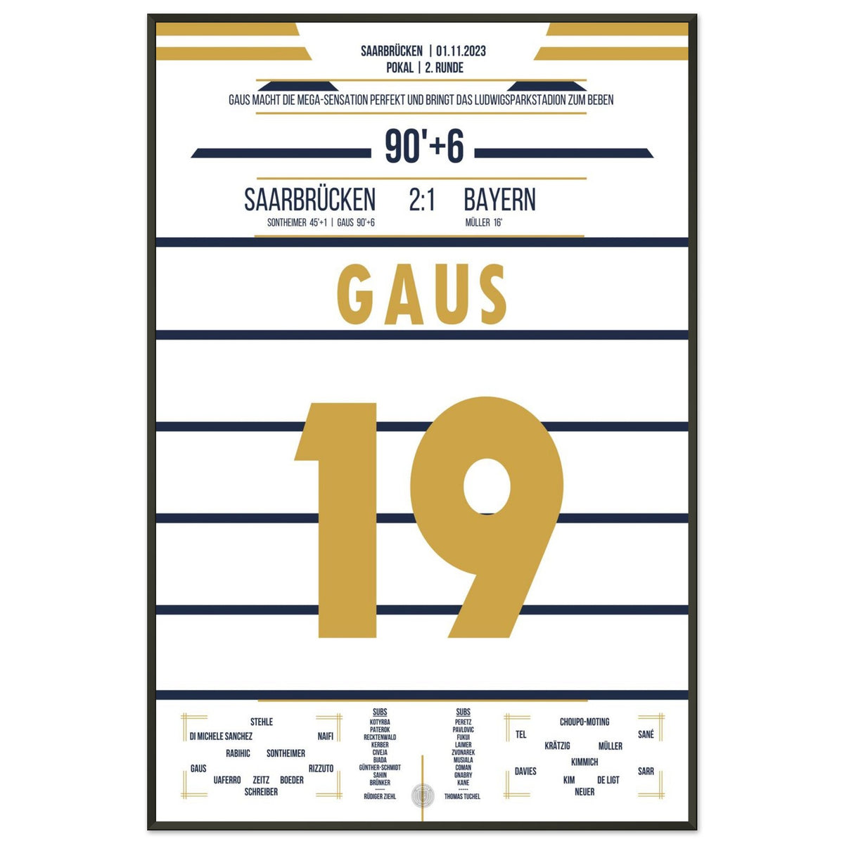 Sensation de coupe à Sarrebruck - Gaus élimine le Bayern de la coupe