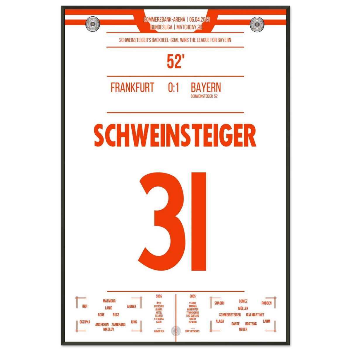 Le but de Schweinsteiger mène le Bayern au championnat