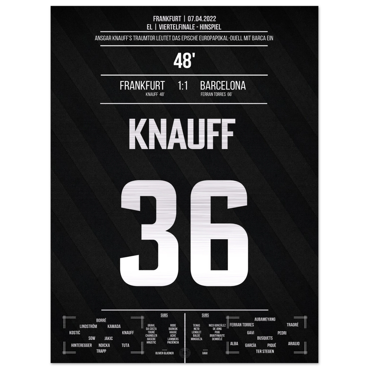 (Impression métallique) Le but de rêve de Knauff contre Barcelone