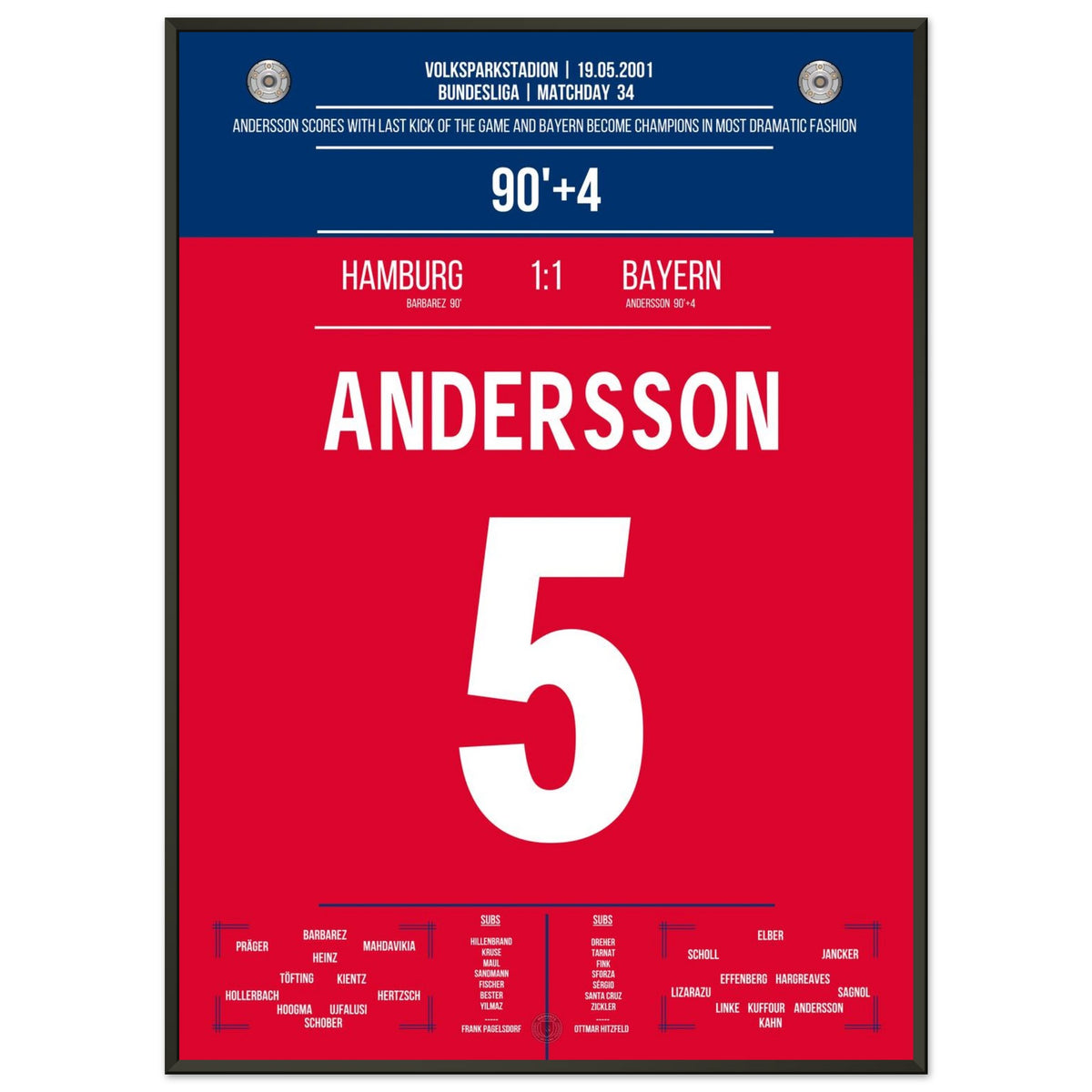 Le coup franc légendaire d'Andersson pour le titre en dernière minute 2001