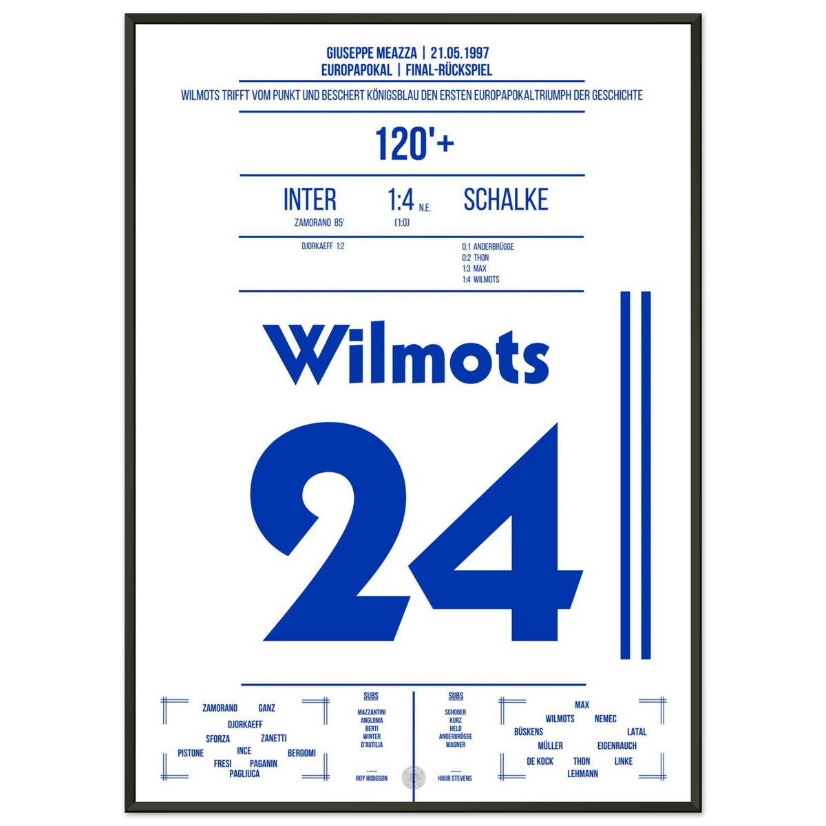Marc Wilmots verwandelter Elfmeter im Finale 1997 gegen Inter