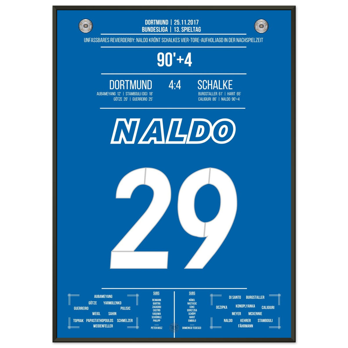 L'égalisation de Naldo lors d'une folle remontée dans le derby de la Ruhr