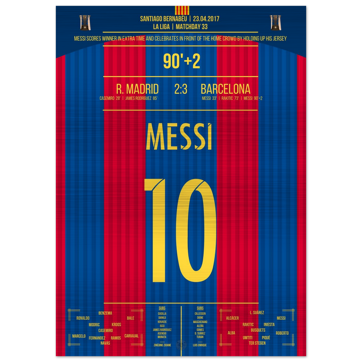 Messi's legendäres Tor mit Trikot-Jubel im El Clasico – Metal Edition