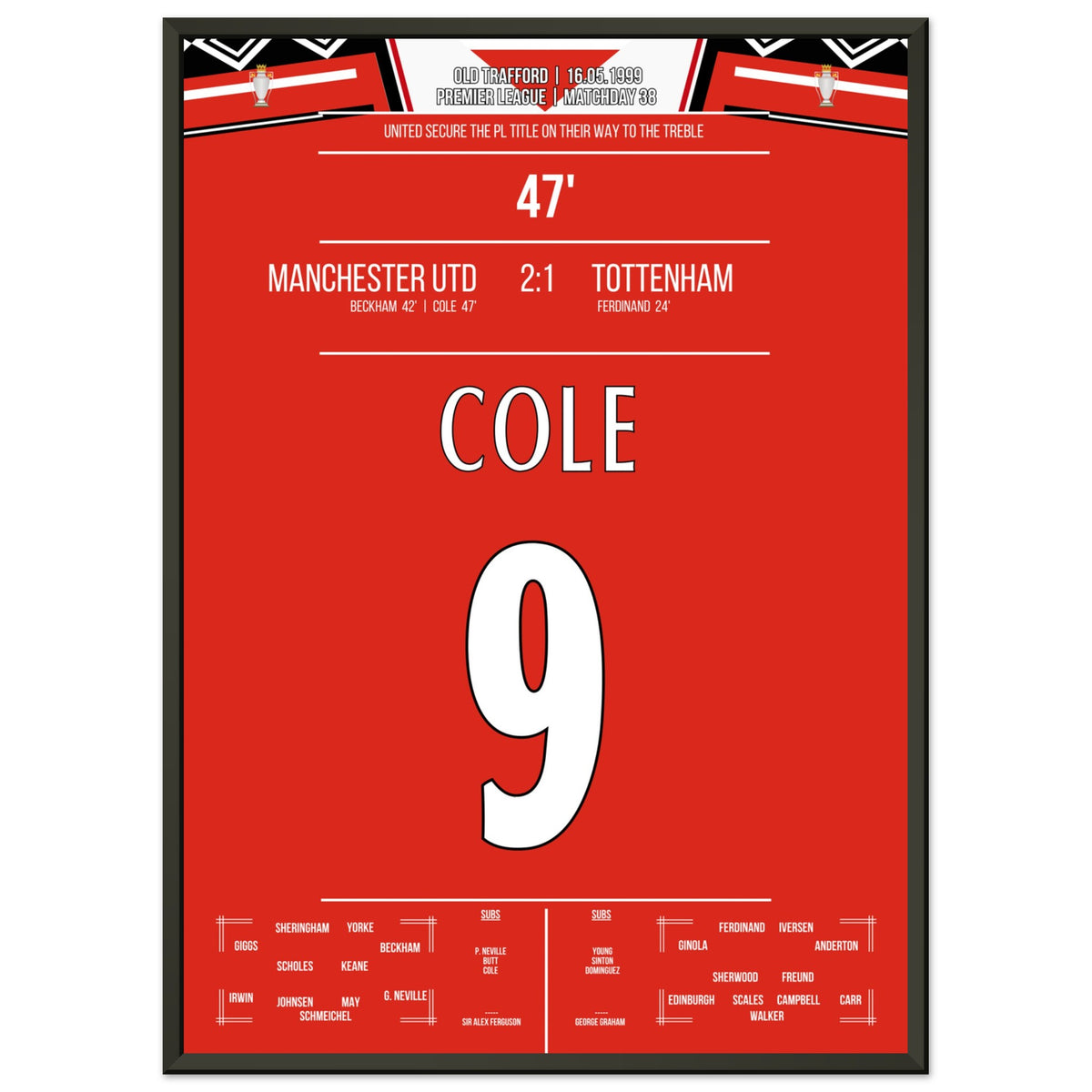 Andy Cole's goal in winning the 1999 championship