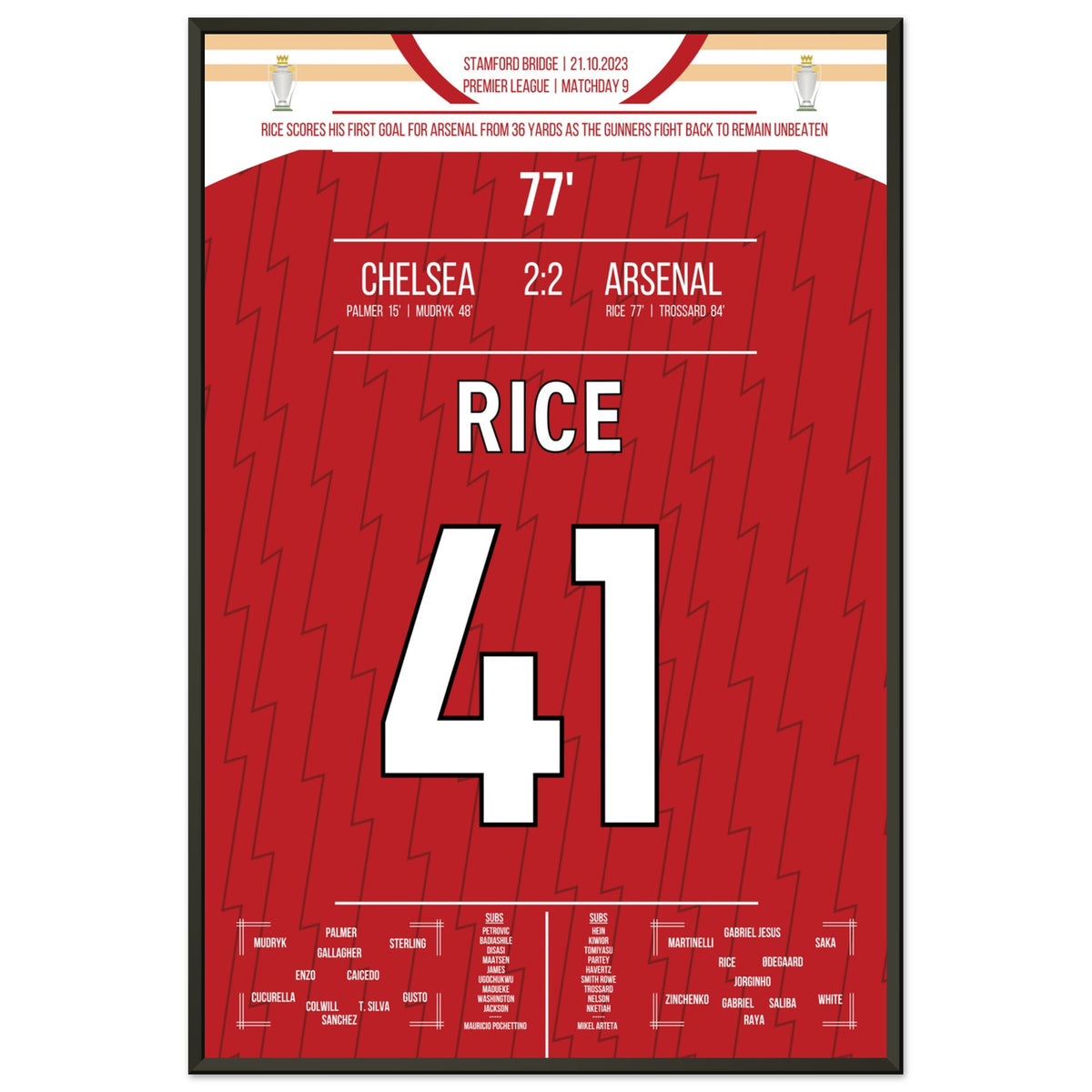 Rice scores a goal from distance in the derby at Chelsea