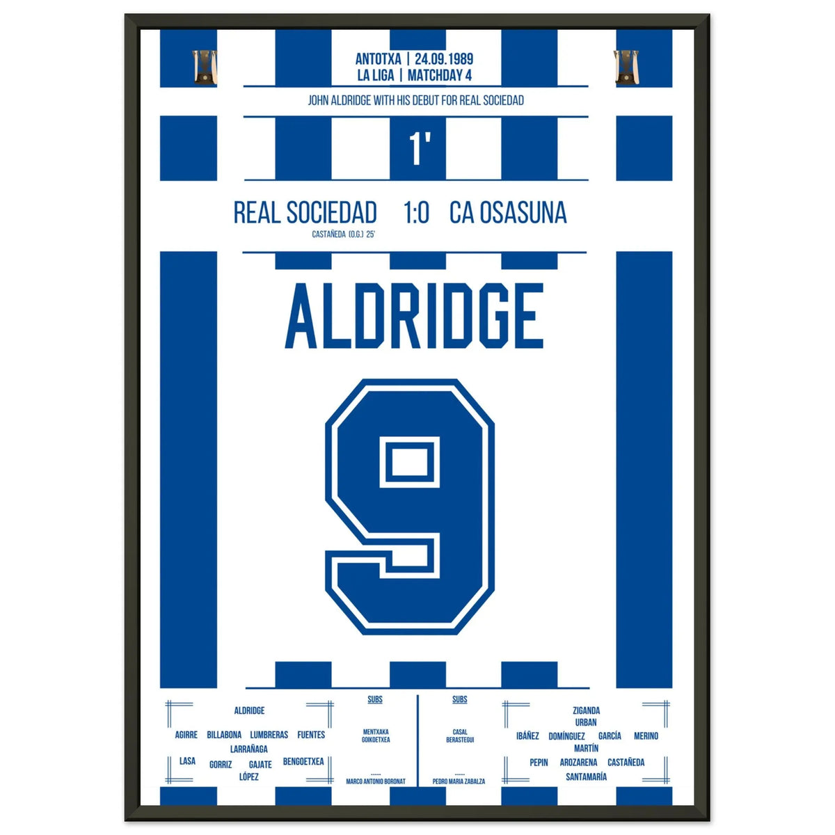 Le match des débuts de John Aldridge avec la Real Sociedad