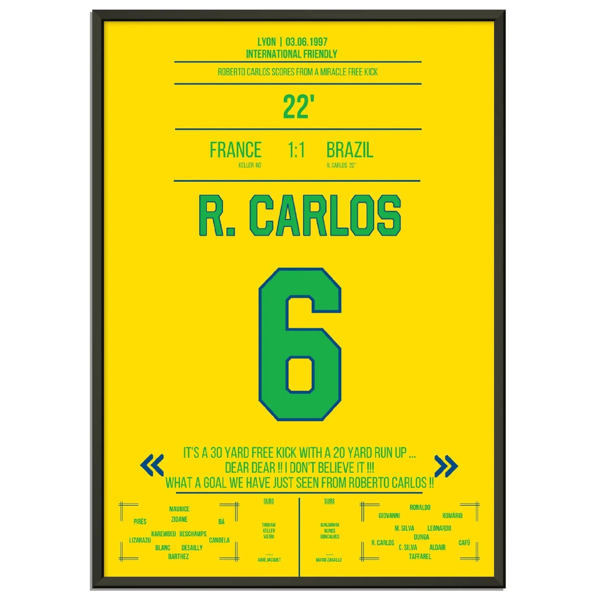 Le coup franc magique de Roberto Carlos contre la France