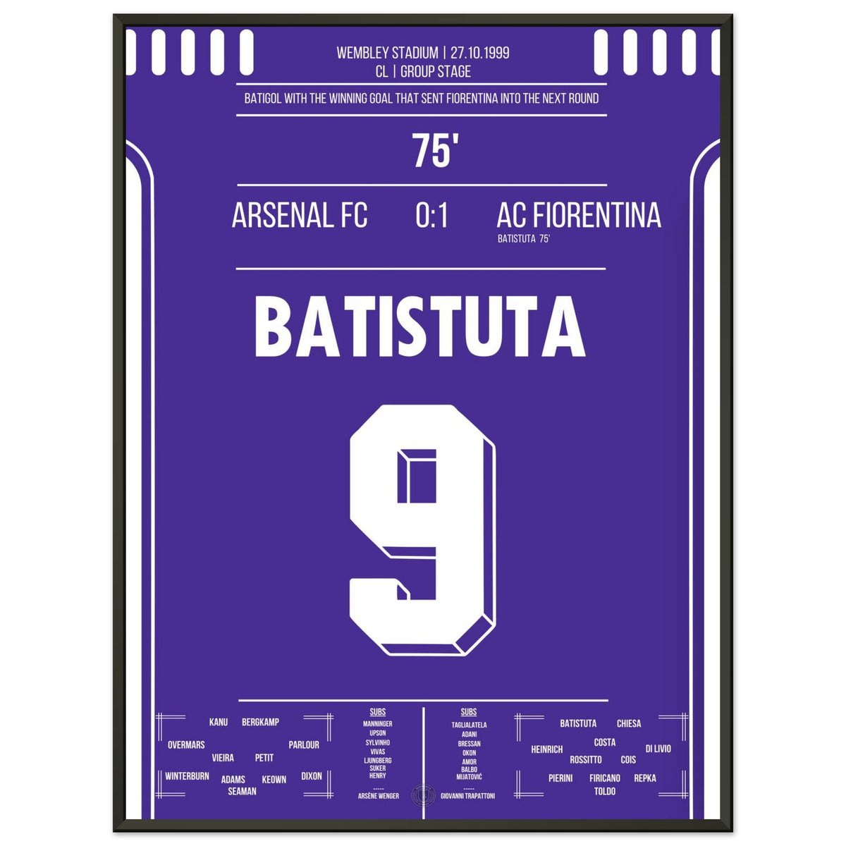 Batistuta propulse la Fiorentina au tour suivant 1999/00