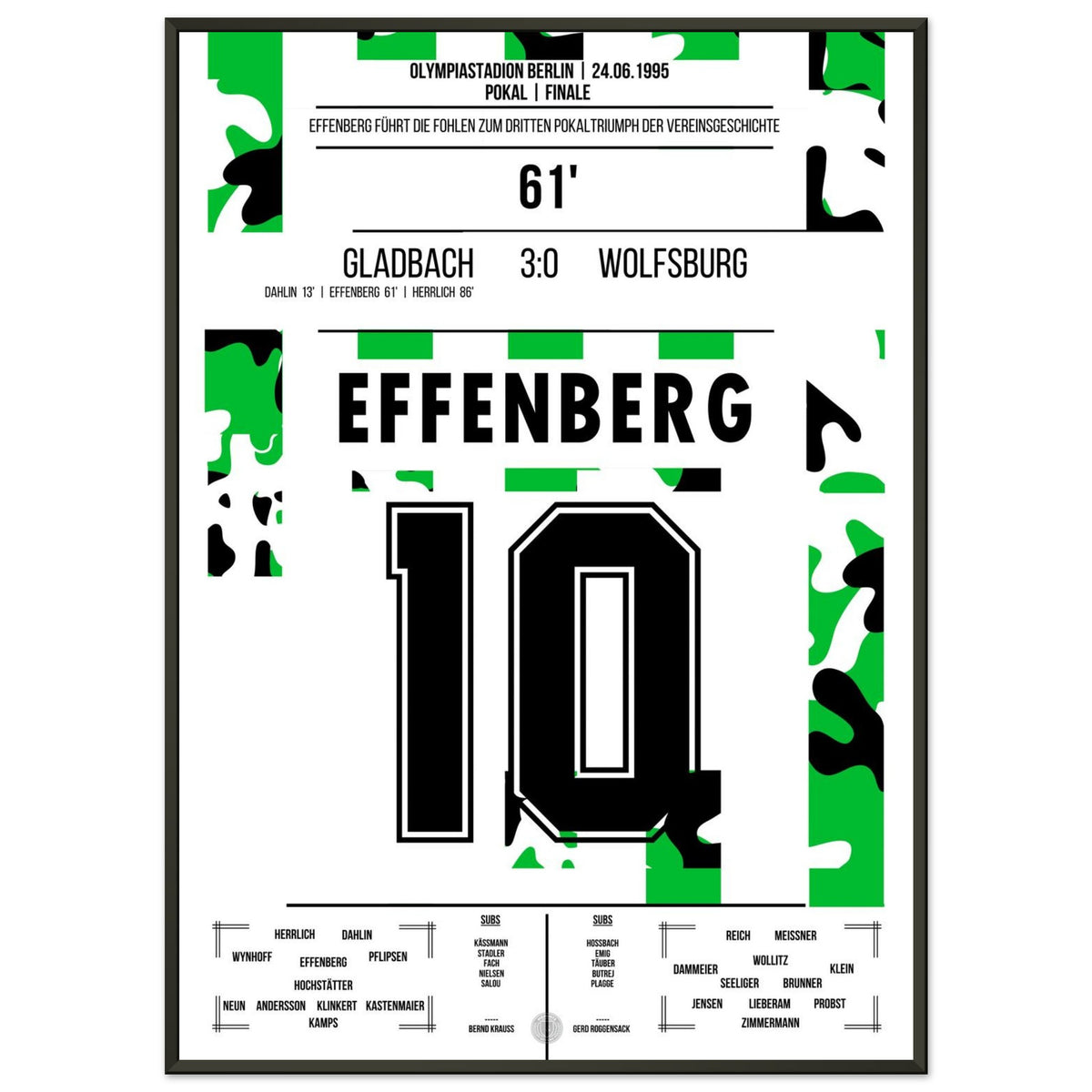 Effenberg inscrit le 2:0 lors de la victoire en coupe contre Wolfsburg en 1995