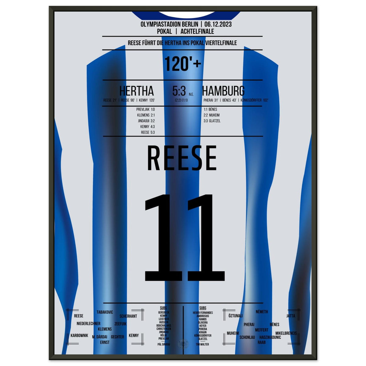 Reese propulse Hertha en quarts de finale de la Coupe