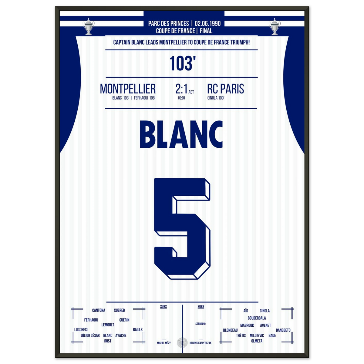 Blanc propulse Montpellier vers la victoire en Coupe en 1990