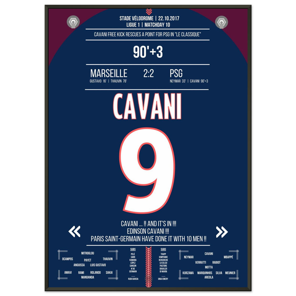 Le coup franc de Cavani sauve un point pour Paris dans