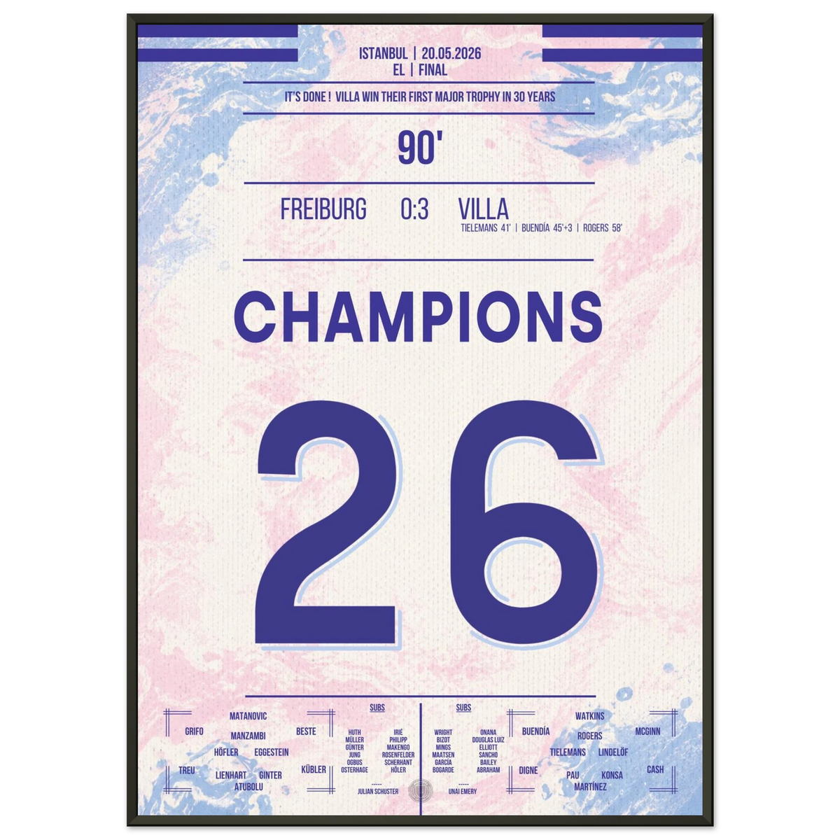 Redevance européenne - Villa remporte son premier trophée majeur en 30 ans