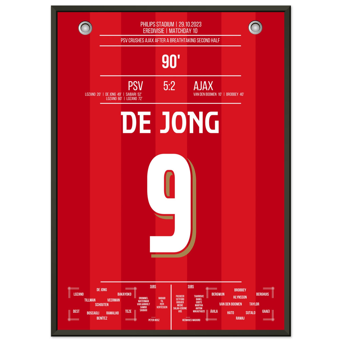 Démolition 5-2 de l'Ajax par le PSV en 2023