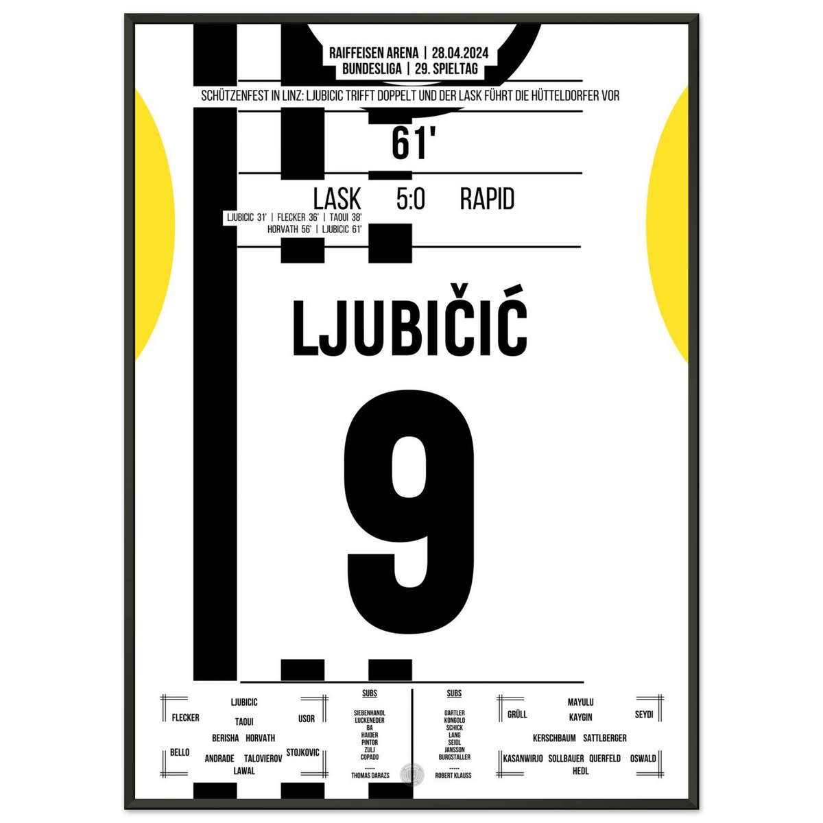 Ljubicic doublé 5-0 contre le Rapid