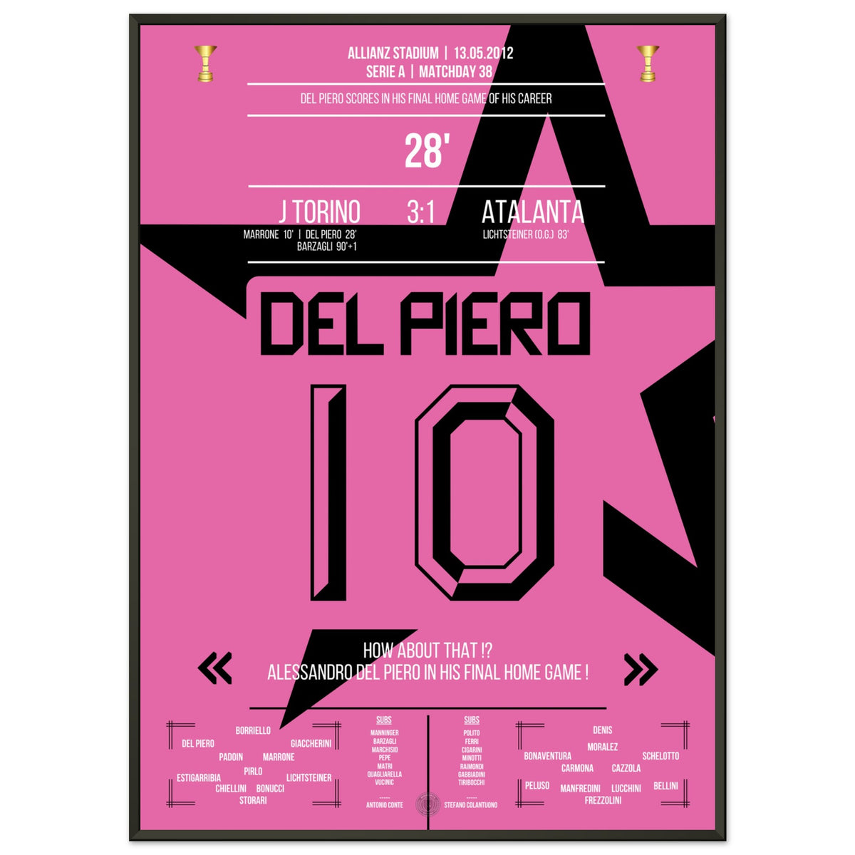 Le but d'adieu parfait de Del Piero contre Atalanta en 2011/12