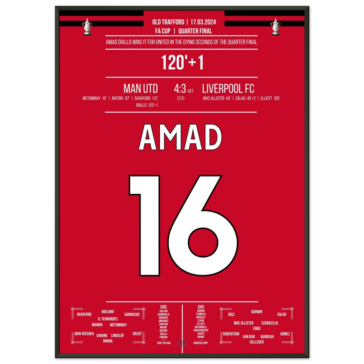 Amad propulse United en demi-finale de la FA Cup à la dernière seconde