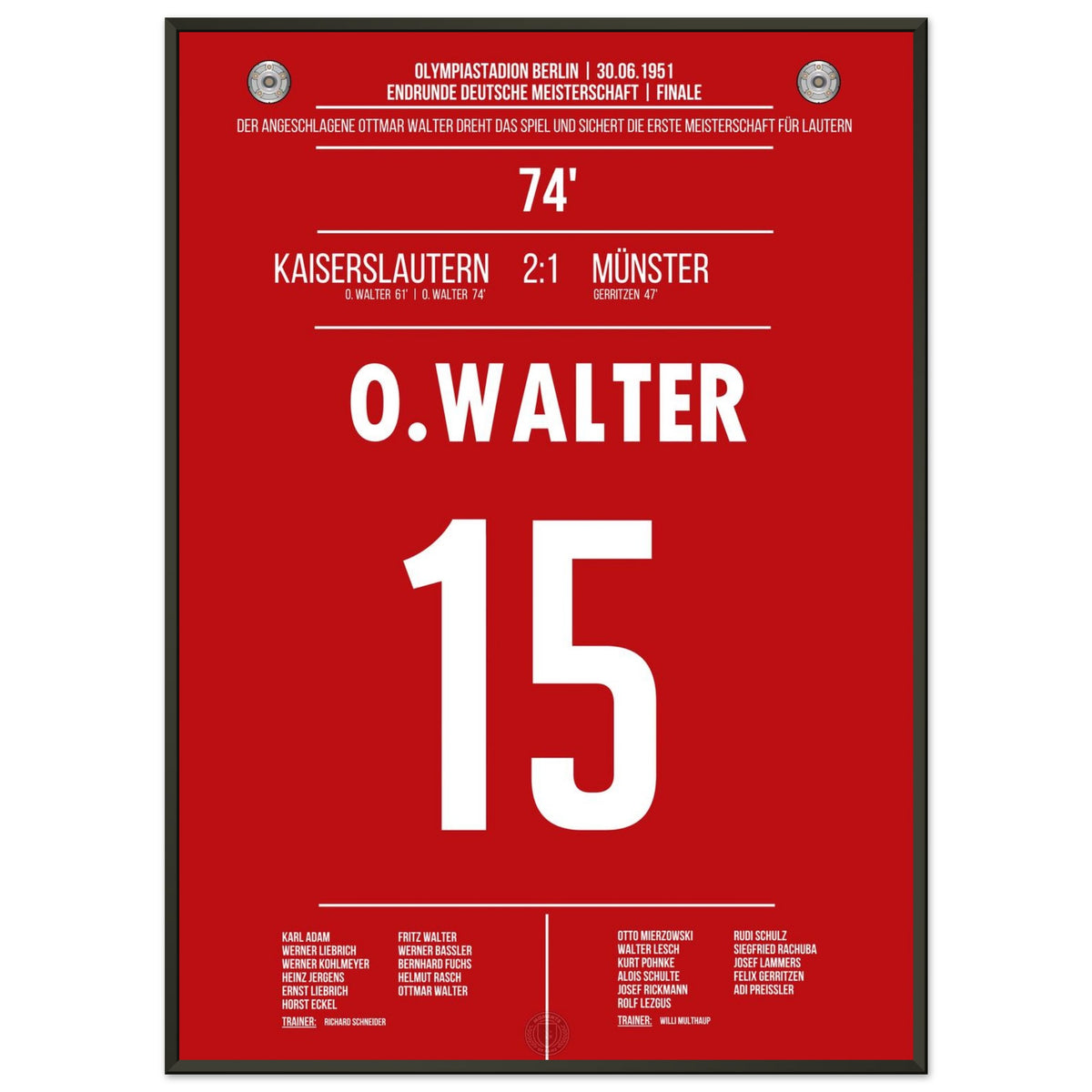 Ottmar Walter scores the FCK's first German championship.