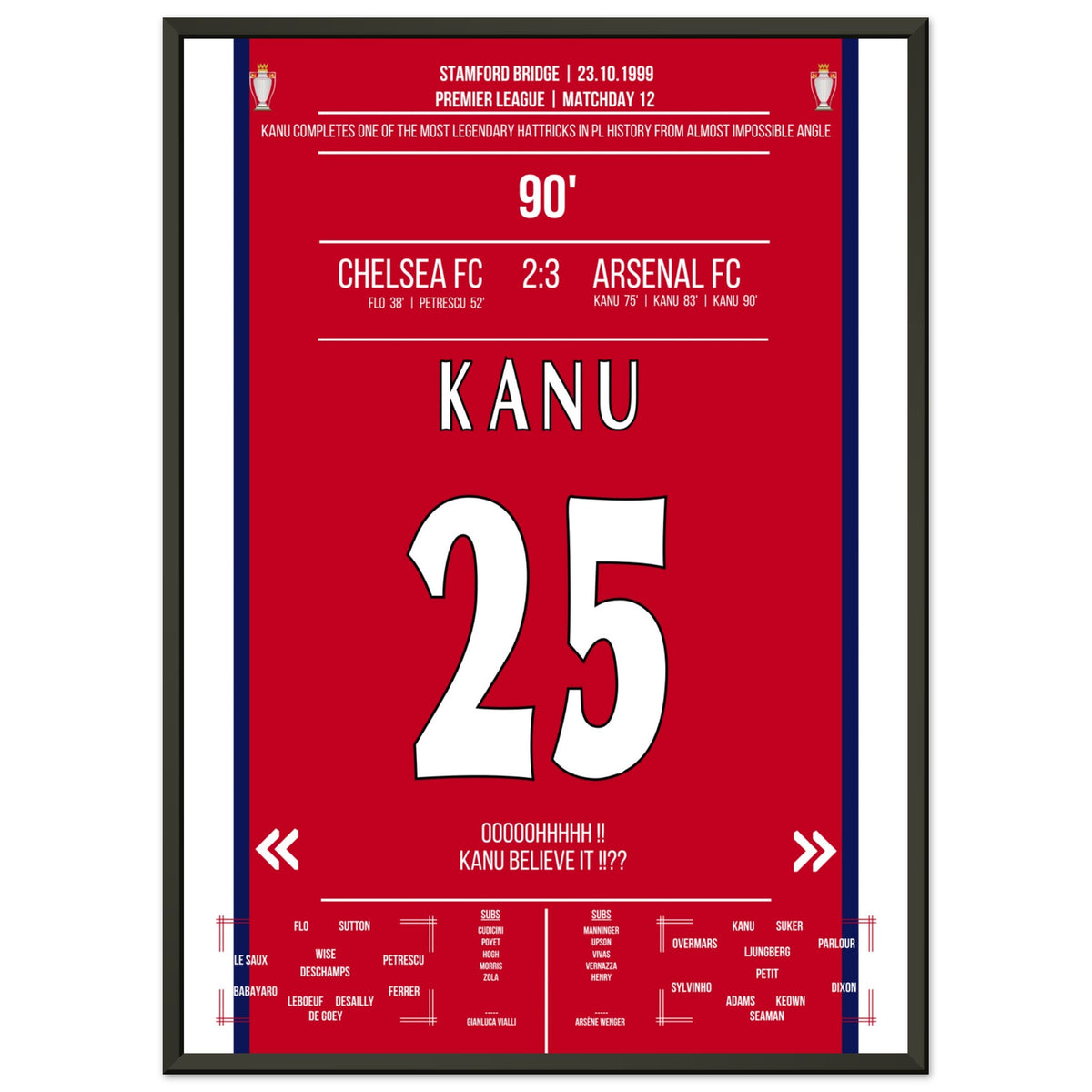 Canoë, croyez-le !? Le légendaire triplé de Kanu à Stamford Bridge