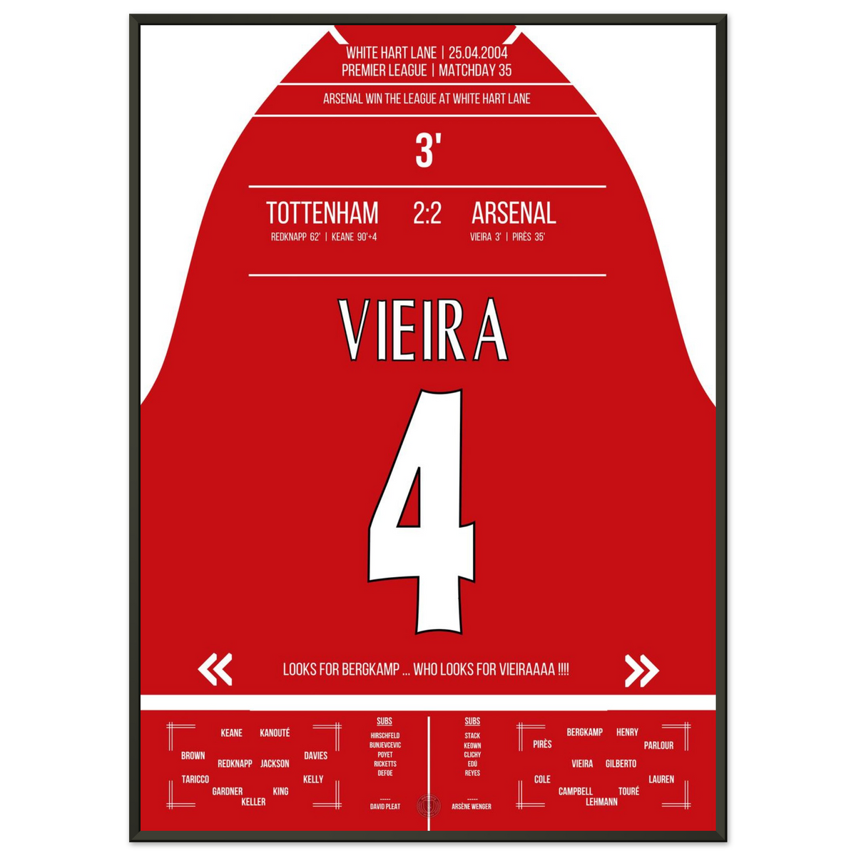 Le but de Vieira lors de la victoire au championnat à White Hart Lane en 2004