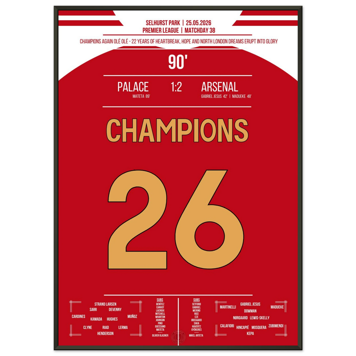 Champions Again - Arsenal célèbre le championnat après 22 ans