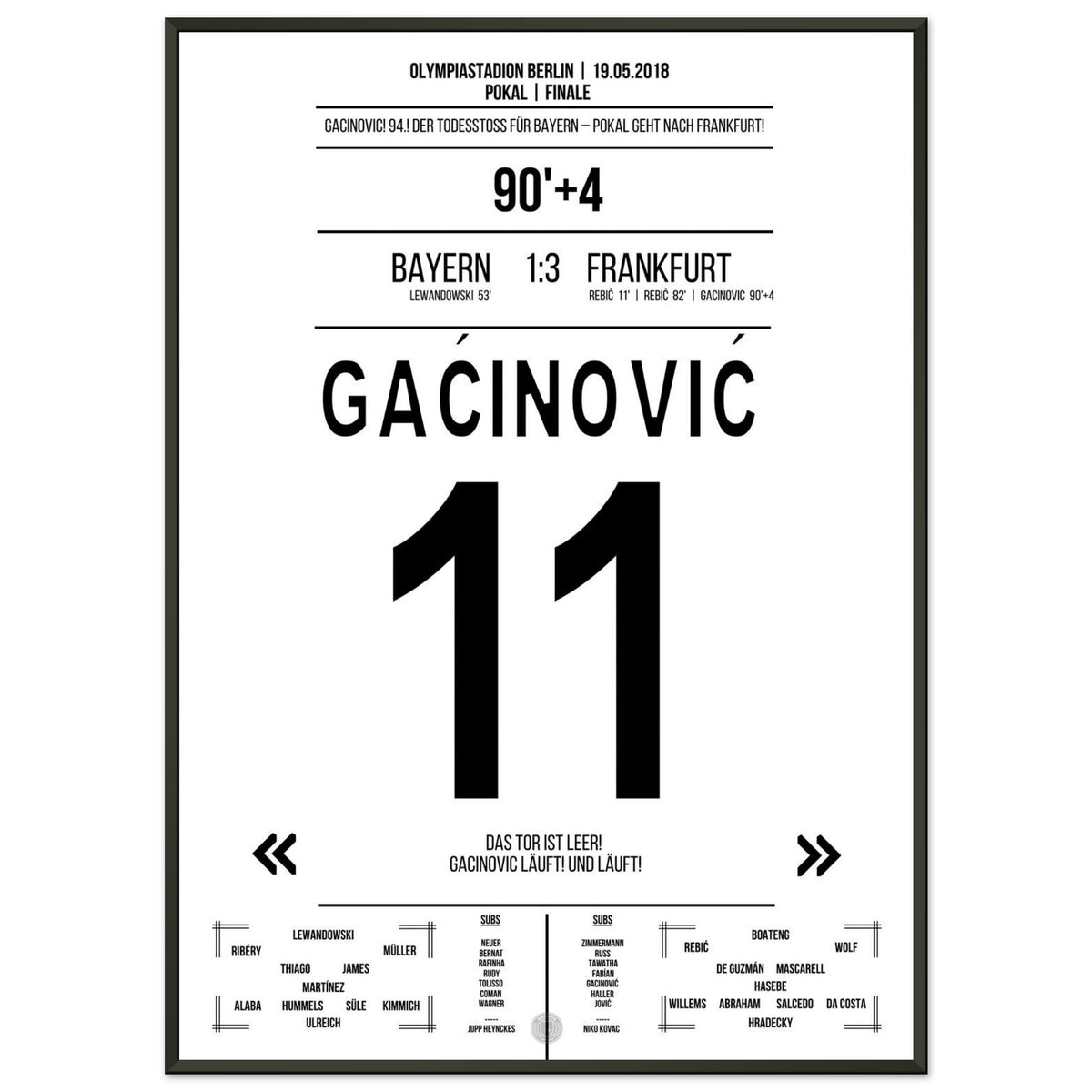 La course de 70 mètres de Gacinovic pour le triomphe en coupe contre <tc>Bayern</tc> en 2018