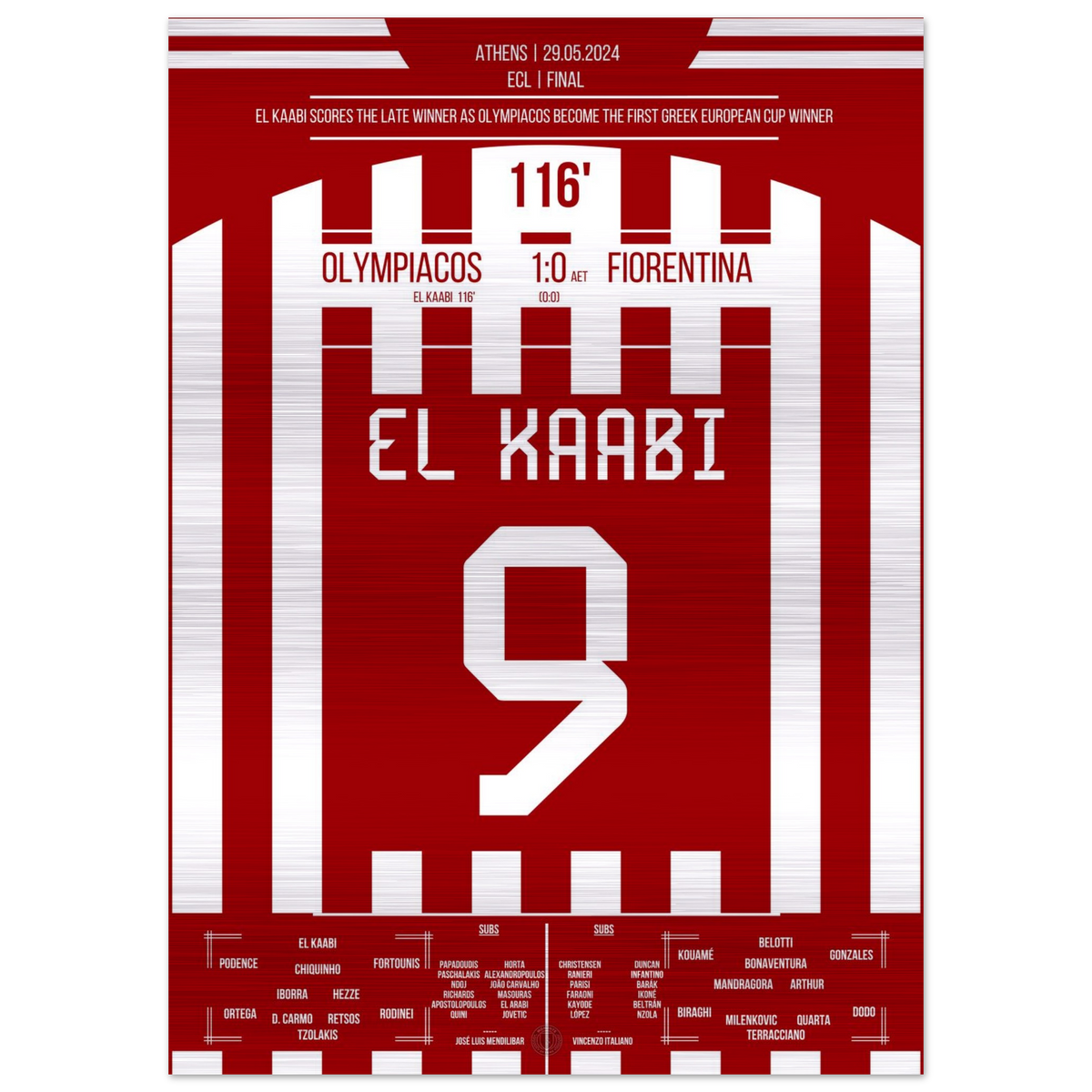 (Metal Print) El Kaabi propulse l'Olympiacos vers son premier titre européen de l'histoire