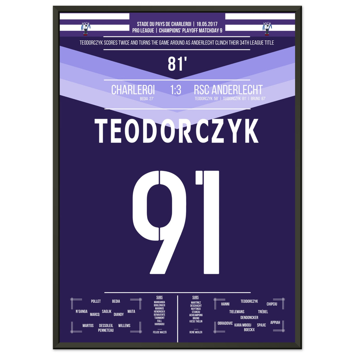 Teodorczyk propulse Anderlecht vers son 34e championnat