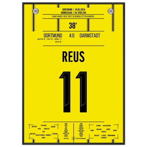 Ein letztes mal gelbe Wand: Marco Reus trifft beim letzten Heimspiel in Dortmund