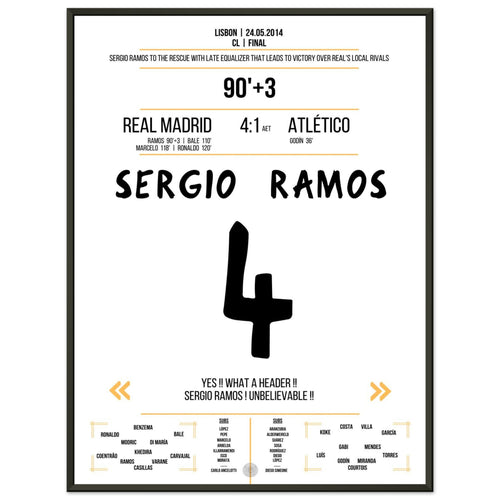 Sergio Ramos sauve le Real dans le temps additionnel de la finale 2014 contre l'Atletico.