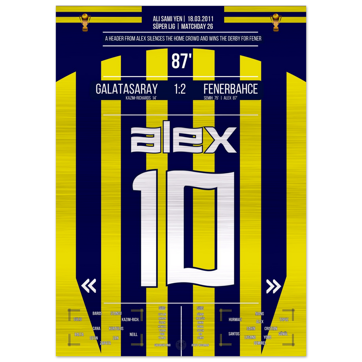 (Metal Print) Alex marque pour remporter le derby pour Fener