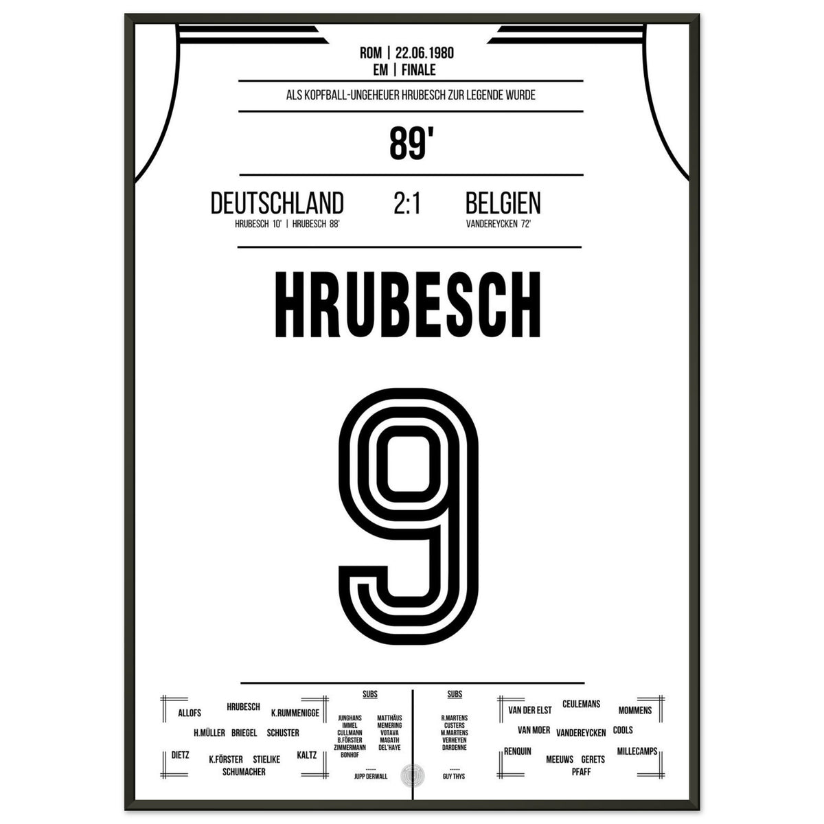 Hrubesch mène l'Allemagne vers son deuxième titre de champion d'Europe