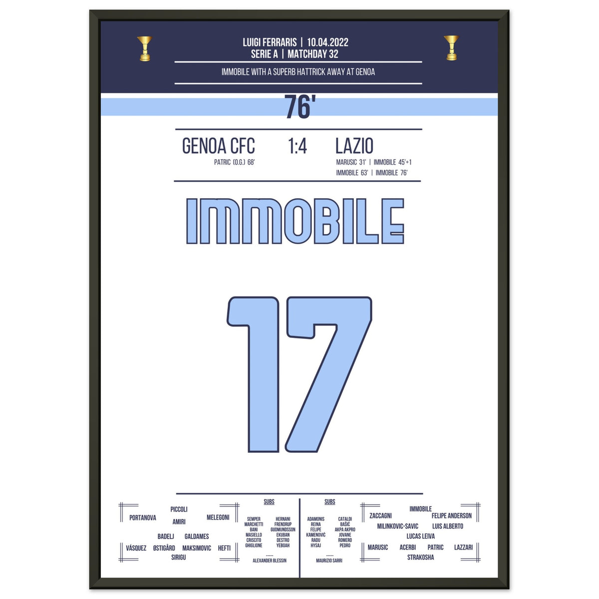 Immobile-Hattrick beim Auswärtssieg gegen Genua in 2022