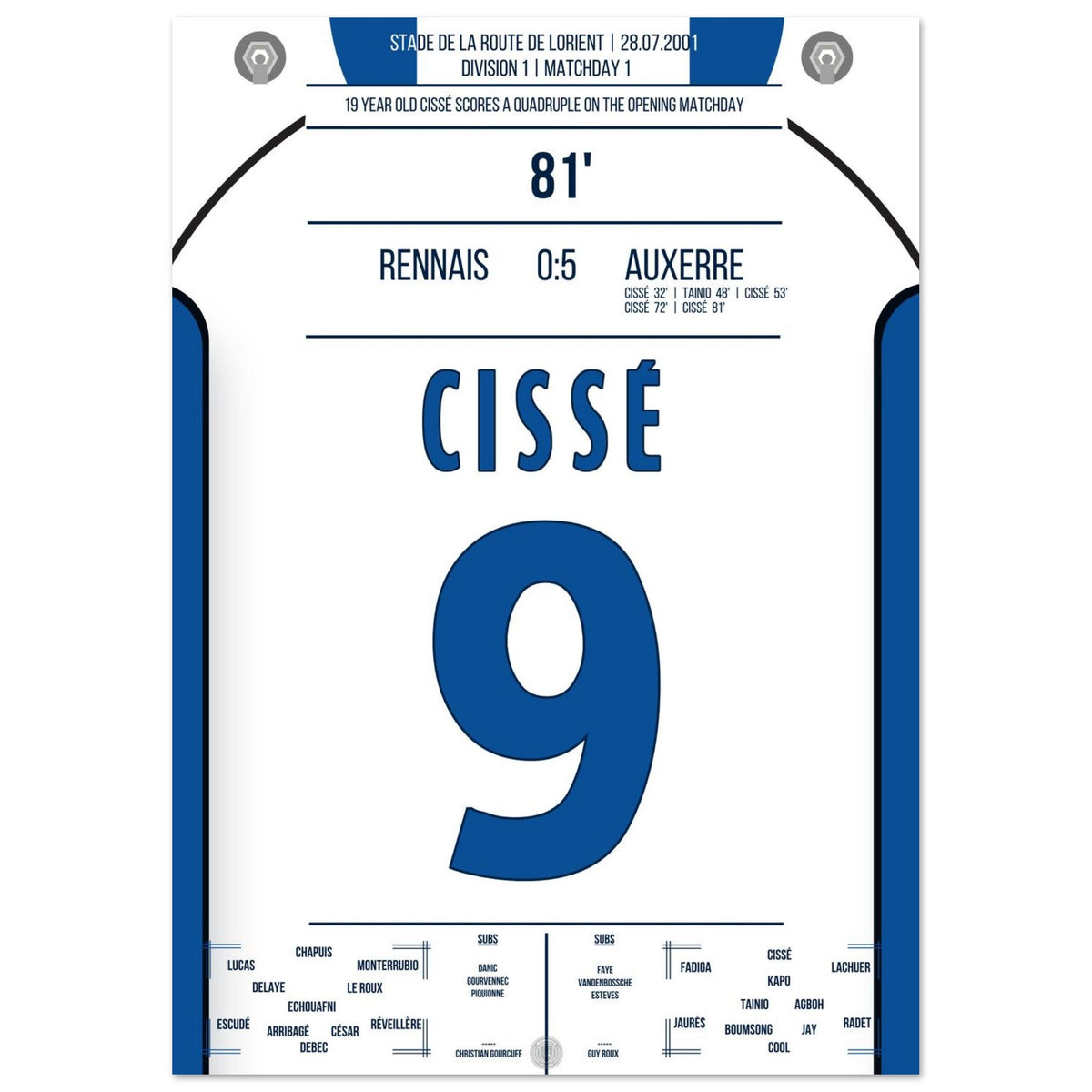 Cissé, 19 ans, auteur de quatre buts lors de la première journée pour Auxerre
