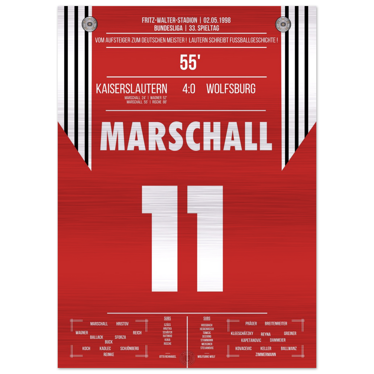 (Metal Print) Du nouveau venu au champion d'Allemagne - La victoire sensationnelle de Lautern au championnat