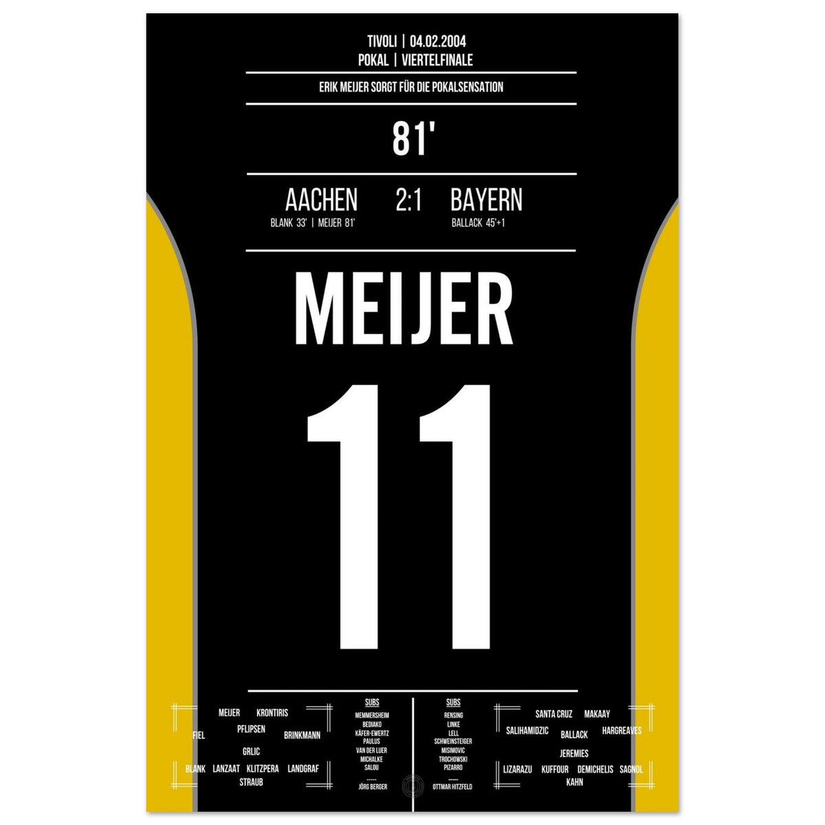 Meijer heads Aachen to cup sensation against Bayern 2004
