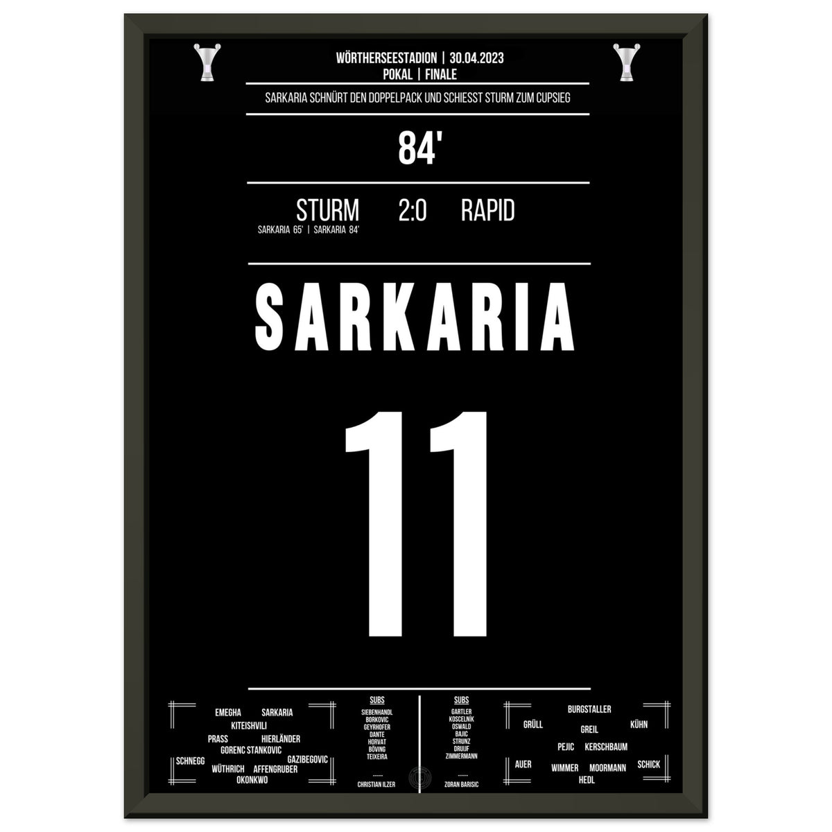 Sarkaria tire sur la tempête pour remporter la Coupe 2023