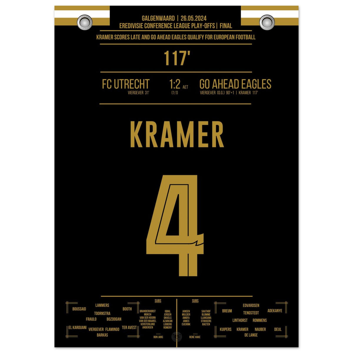 Kramer envoie les Go Ahead Eagles en Europe !