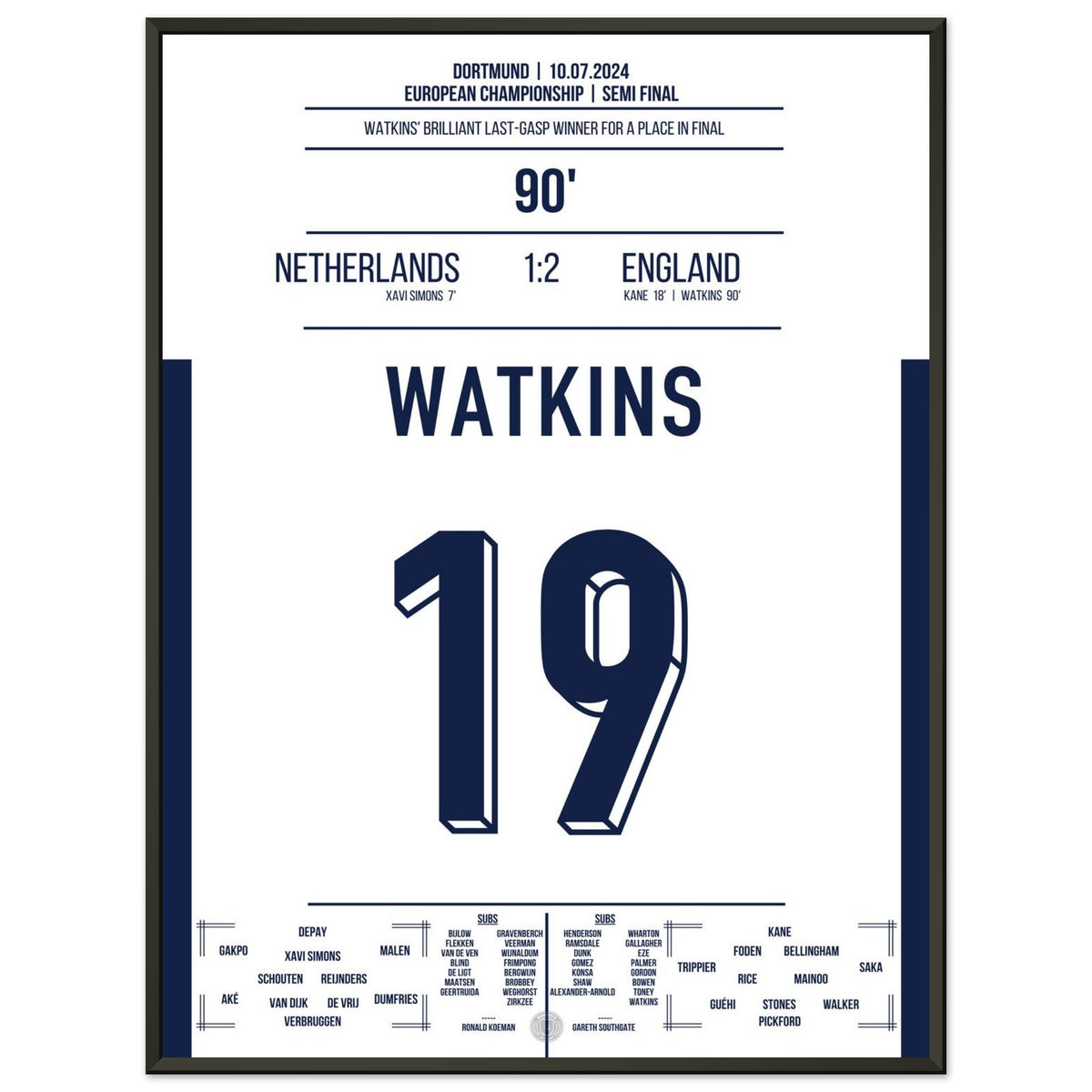 Watkins marque à la dernière minute pour emmener l'Angleterre en finale 2024