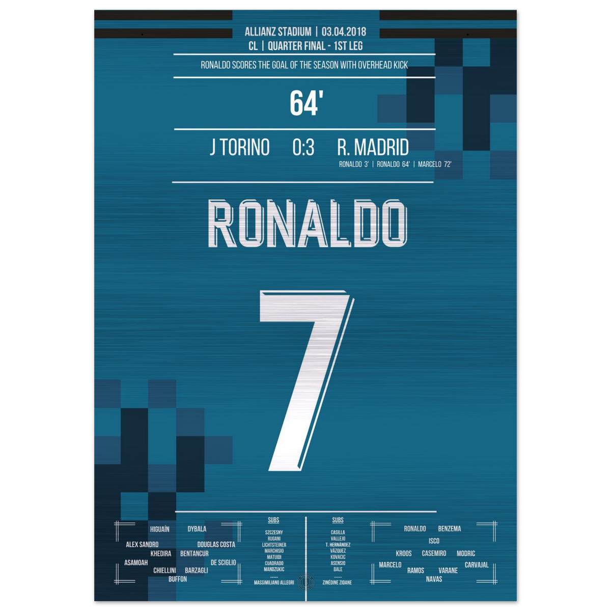 (Metal Print) But de Ronaldo contre Turin 2018