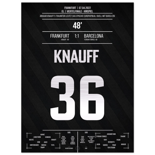 (Metal Print) Knauff's dream goal against Barcelona