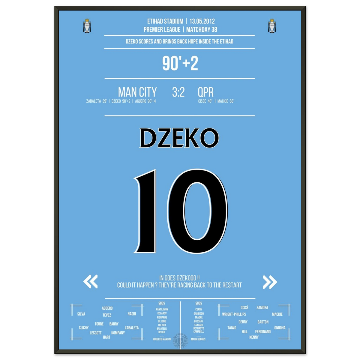 Dzeko marque de la tête et initie le retour légendaire de City