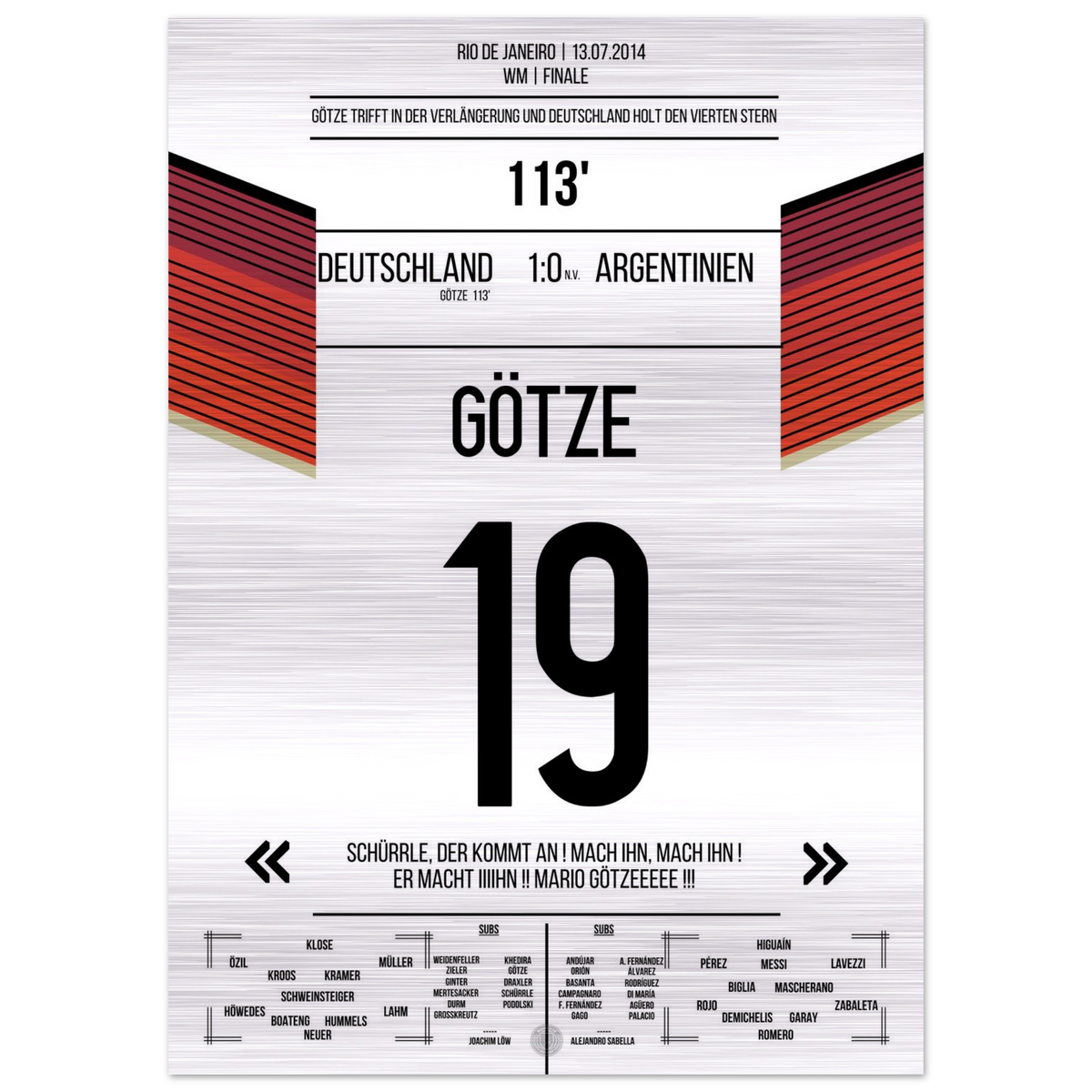 (Metal Print) Le but de Götze pour le triomphe de la Coupe du monde 2014