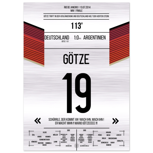 (Metal Print) Le but de Götze pour le triomphe de la Coupe du monde 2014